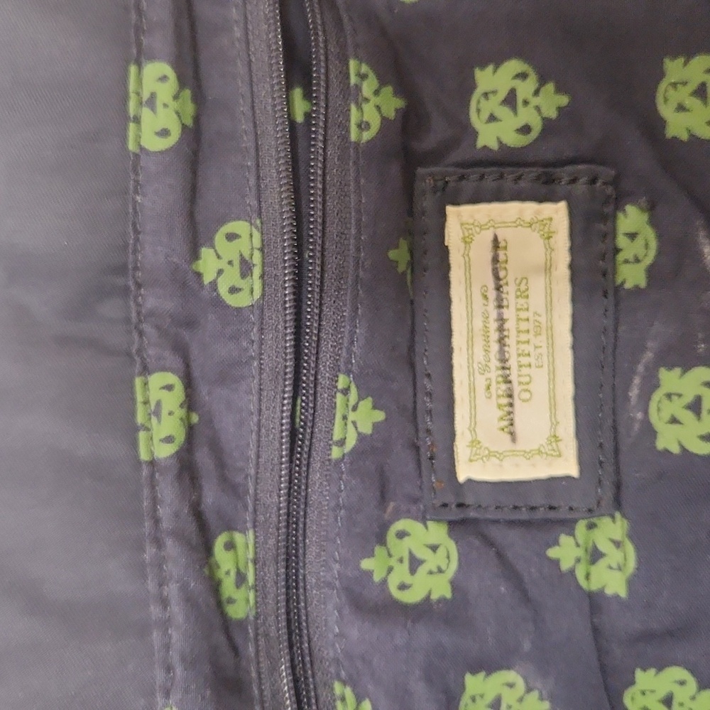 American Eagle Dark Blue Nylon/Cotton Canvas Tote Bag - Picture 12 of 13